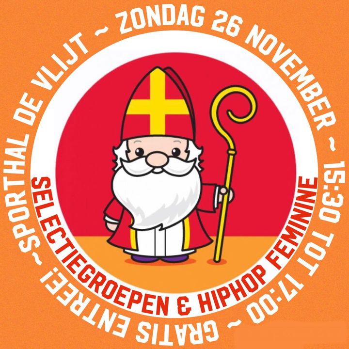 🧡❤️Het grote Sinterklaasfeest in de Vlijt!❤️🧡Kom jij kijken met je kleine zusje/broertje/neefje/nichtje? Het wordt een superleuk feest met toneelspel, danspietjes met hele leuke dansen en gezellige muziek! 👯‍♀️🎶(Jaja.. misschien wel een primeur van onze wedstrijddansen)Dit wil je echt niet missen!!🧡Gratis entree