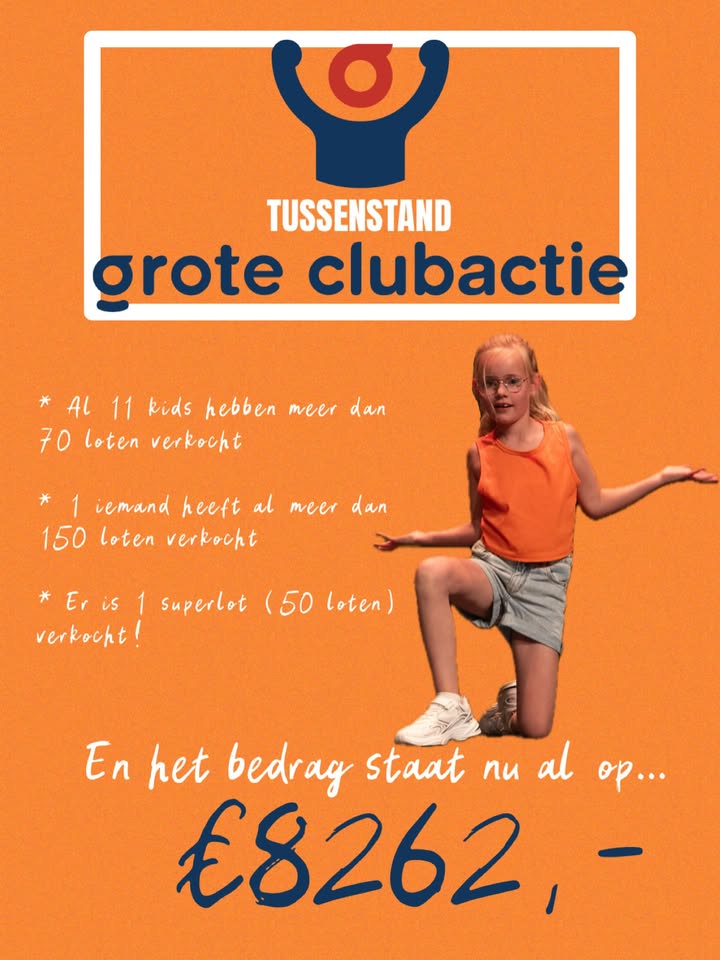 🧡TUSSENSTAND GROTE CLUBACTIE 🧡WAUW! Jullie zijn écht fantastisch bezig! In 4 dagen zitten wij al op €8262,- en het blijft maar stijgen! ✨
